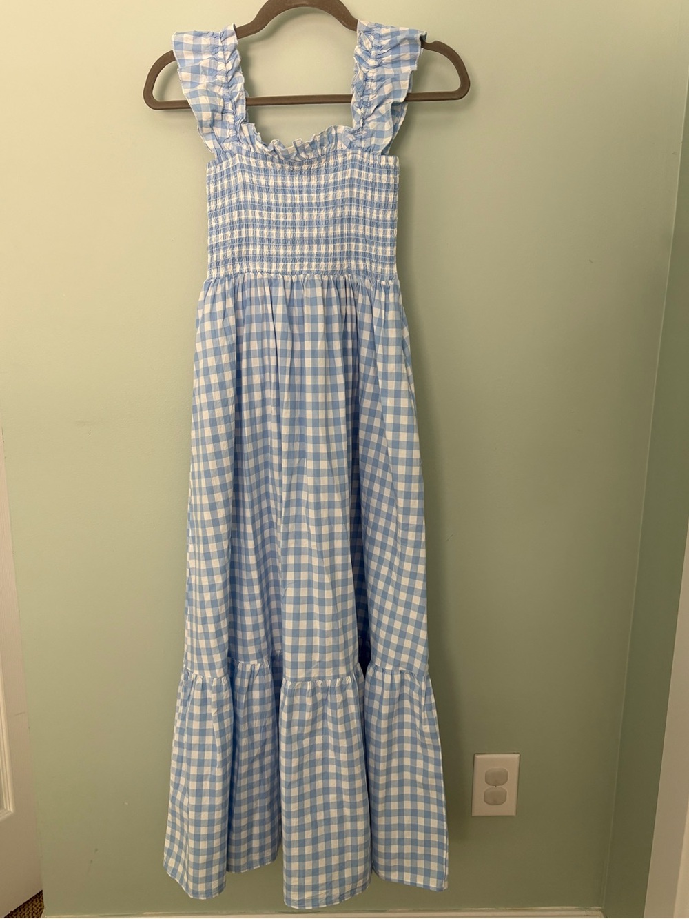 Chouyatou Women’s Retro Plaid Smocked Maxi Dress